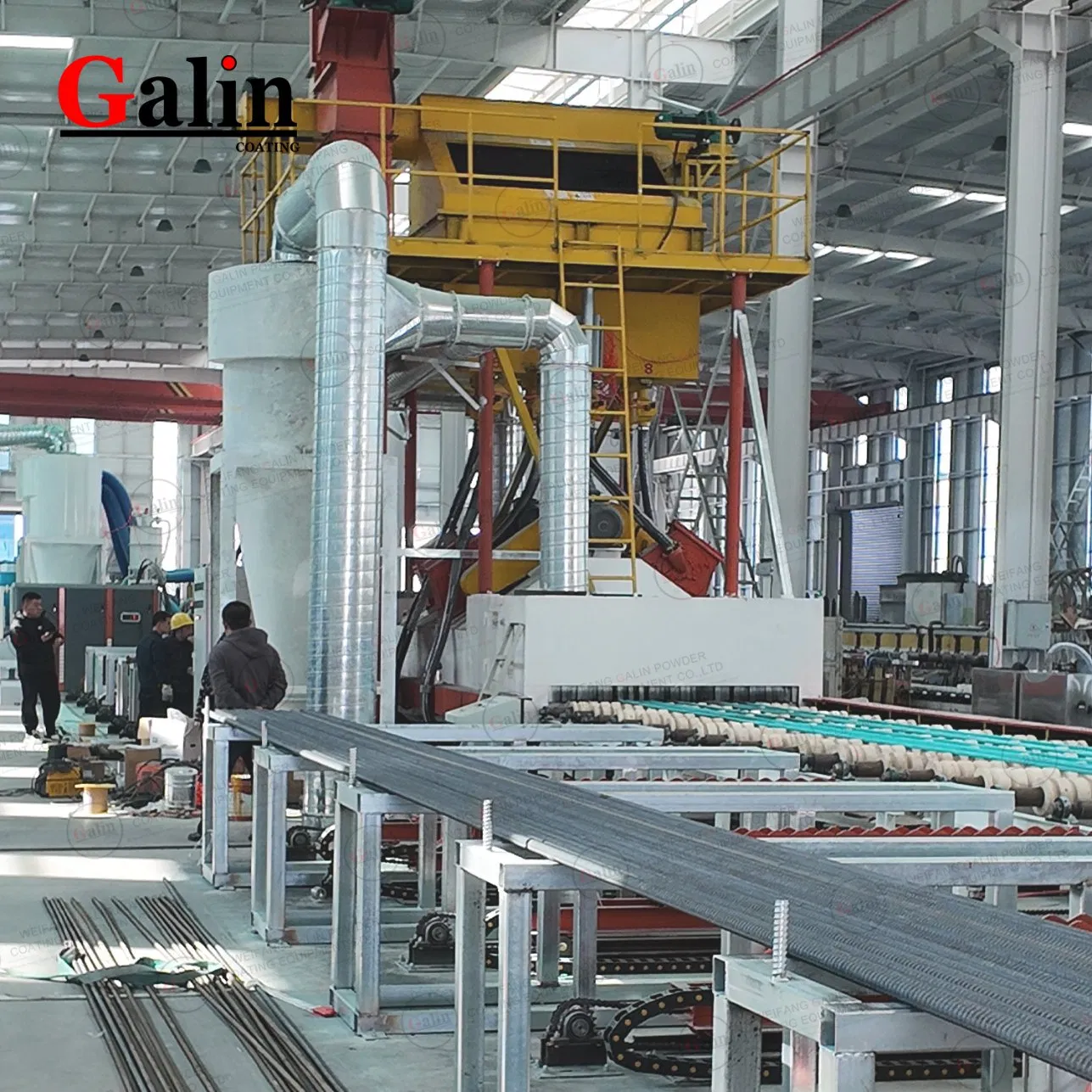 Steel Bar / Rebar Epoxy Powder Coating Spraying Line Automatic System