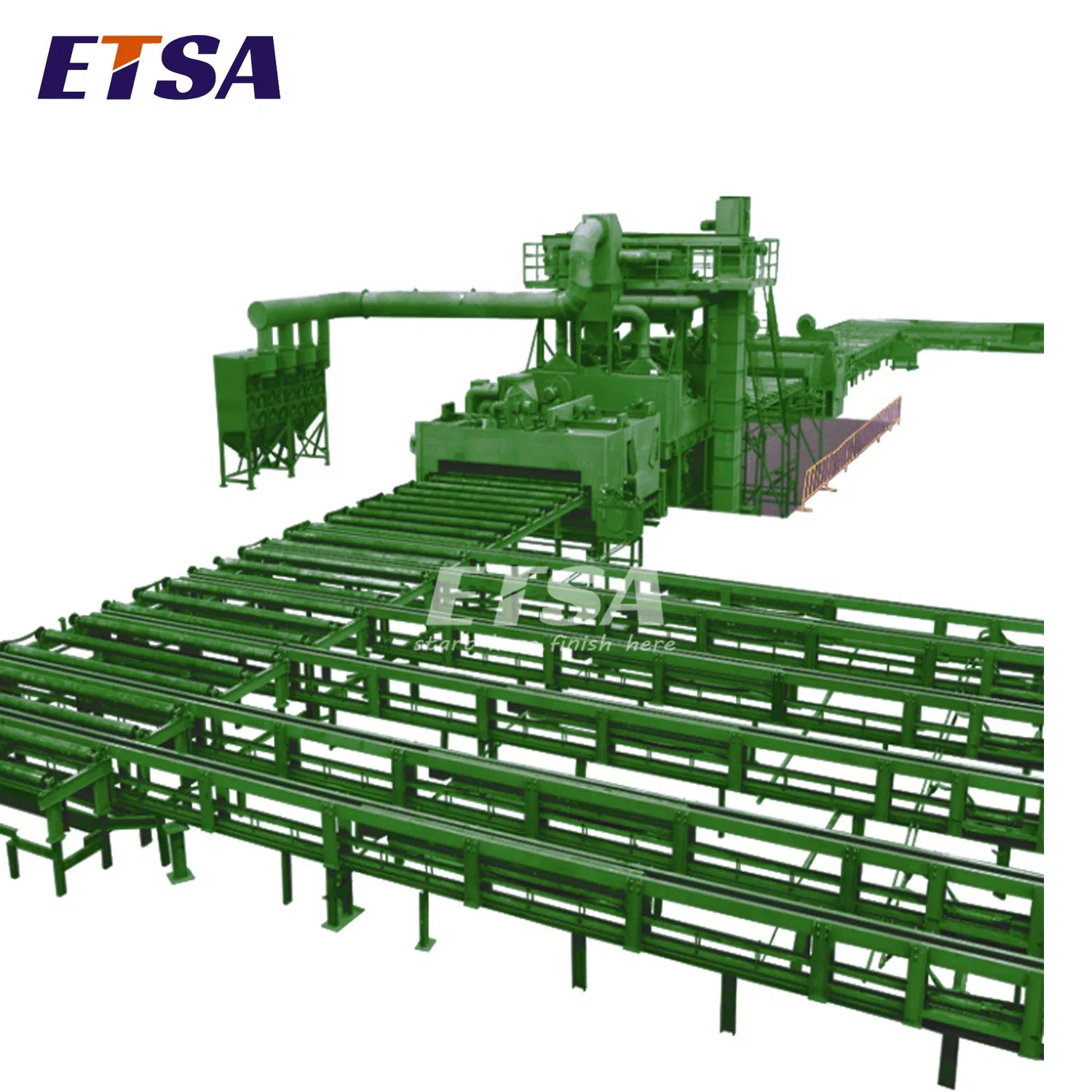 Steel Plate Preservation Line Roller Conveyor Pass-Through Type Shot Blasting and Painting Machine