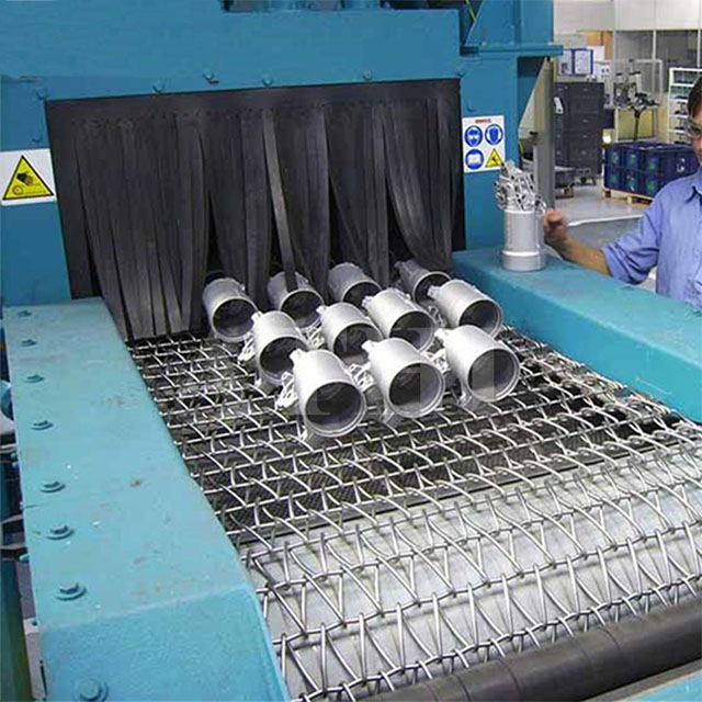 Wire Mesh Belt Continuous Shot Blasting Cleaning Machine for Stainless Steel Casting Part