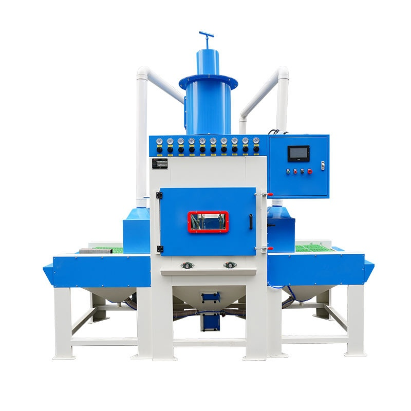 High Production Automatic Sand Blasting Machine for Car Wheels Belt Conveyor Type Sandblaster Shot Blaster