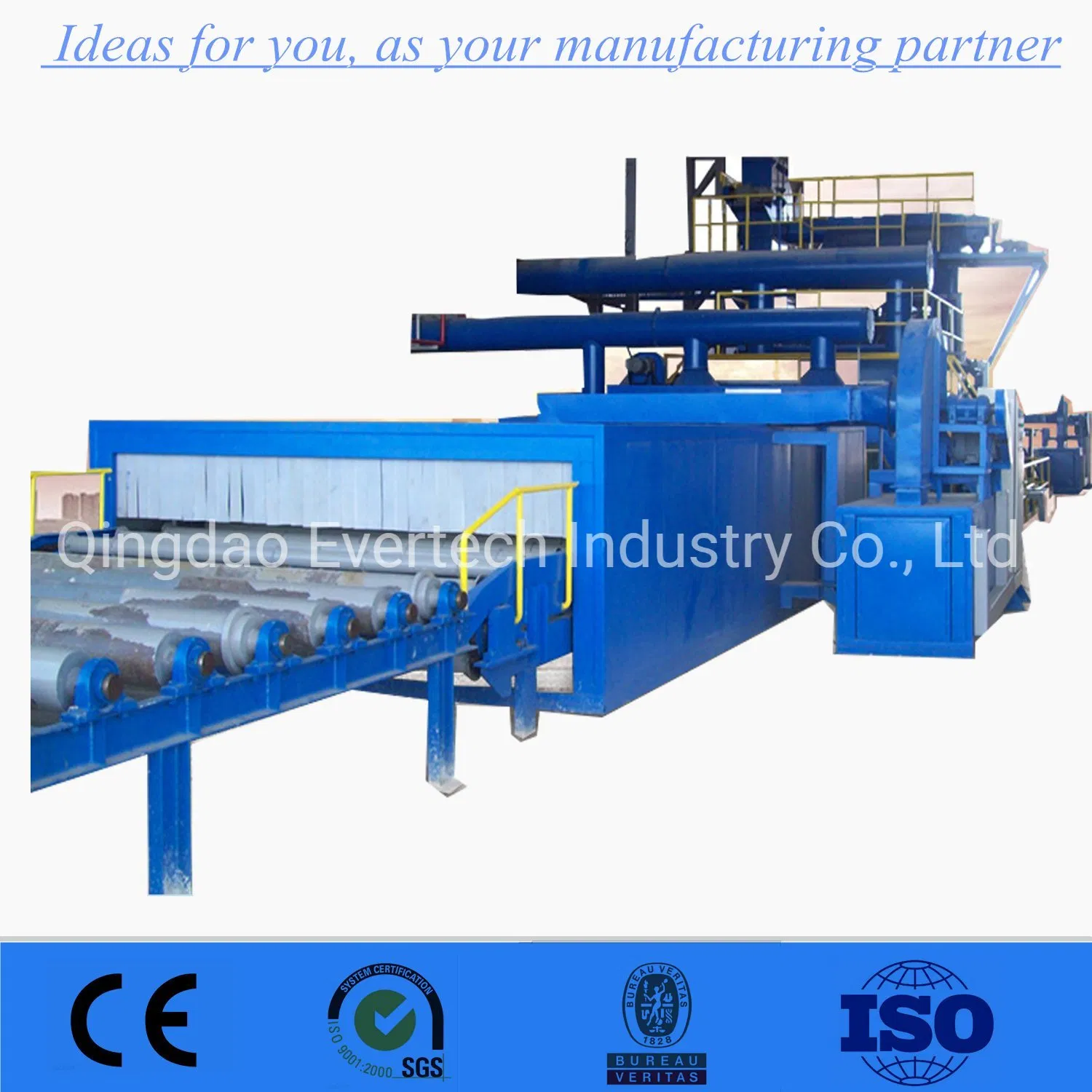 China Steel Plate Preservation Line / Steel Plate Shot Blasting and Painting Line