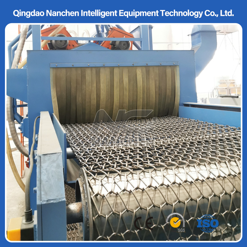 Wire Mesh Belt Continous Surface Shot Blasting Machine for Light Parts Complicated Castings