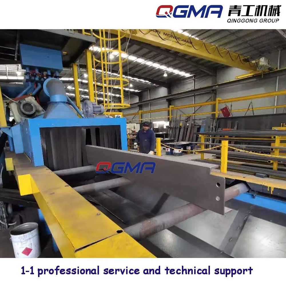 Steel Tube and H Beam Roller Conveyor Shot Blasting Machine