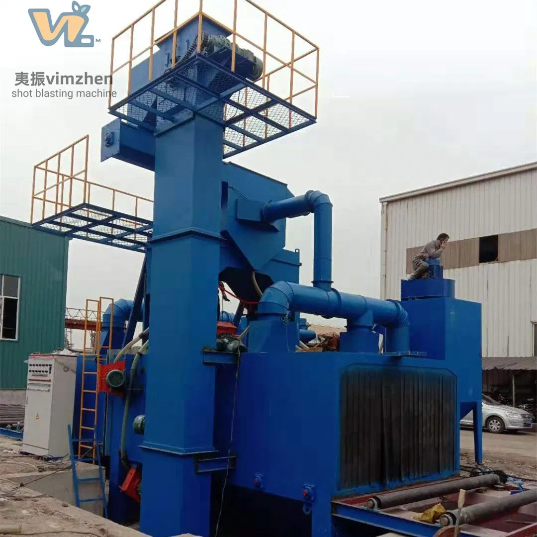 Q69 Roller Conveying Sandblasting H Steel Metal Beam Steel Plate Shot Cleaning Sand Blasting Blast Machine