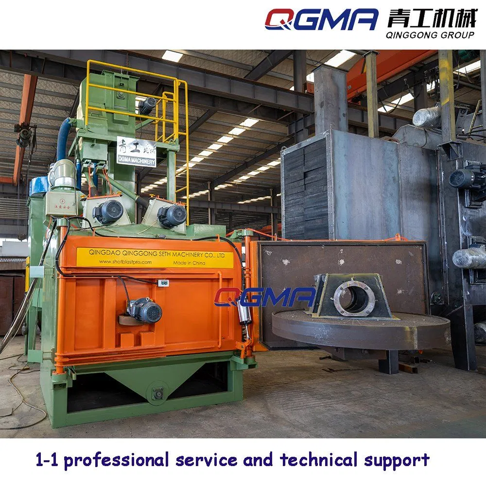 Small Castings Cleaning Rotary Table Turnable Type Shot Blasting Machine