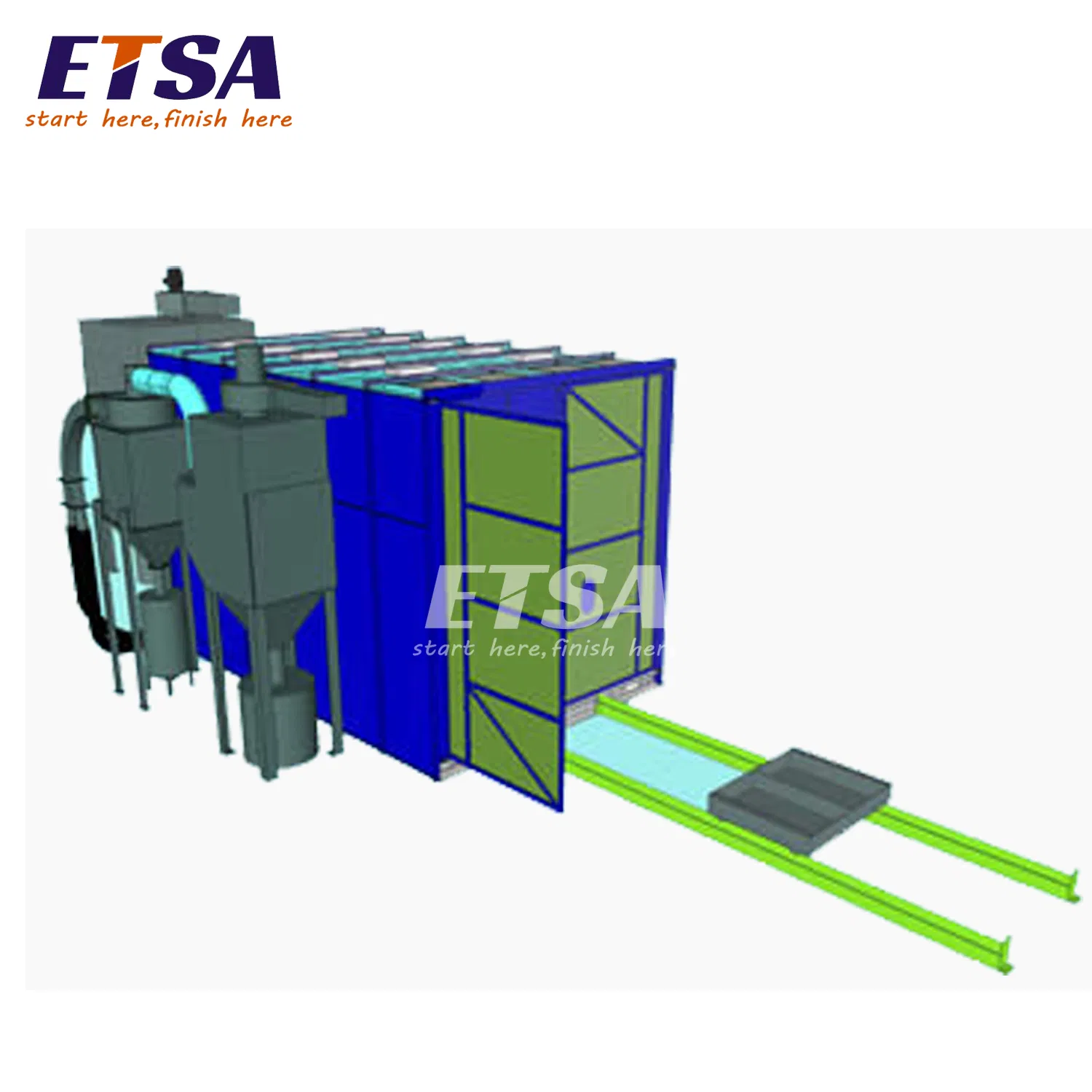 Factory Price 40FT Container Robot Blasting Room 20FT Container Sandblasting Booth System