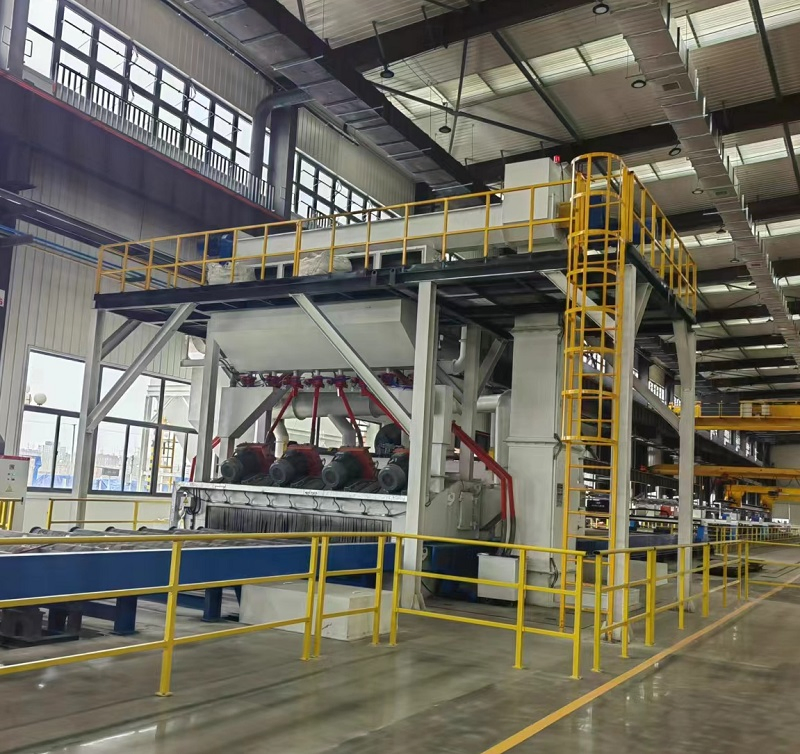 Steel Plate Profile Beams Structure Formwork Roller Conveyor Shot Blasting Machine