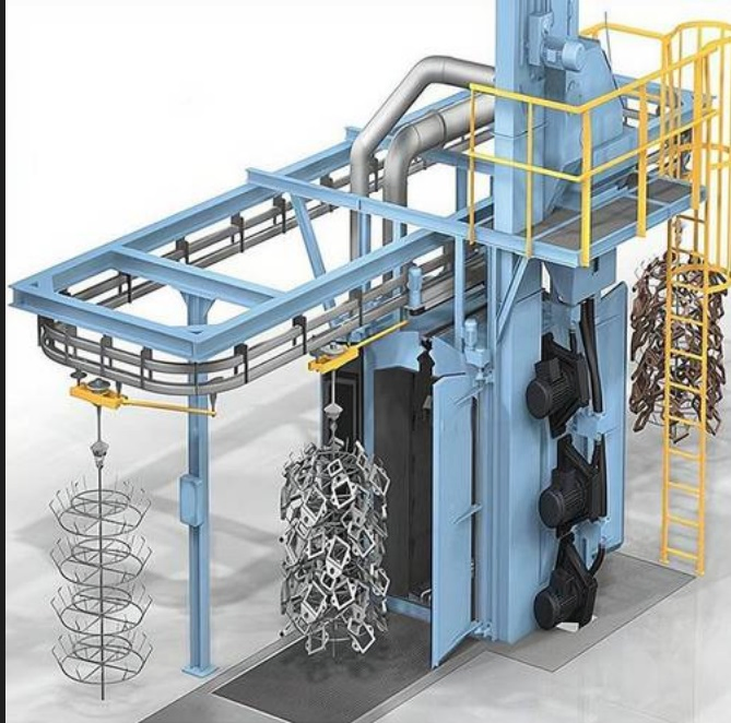 Automatic PLC Controlled Hook Type Shot Blasting Machine for Metal Rust Cleaning