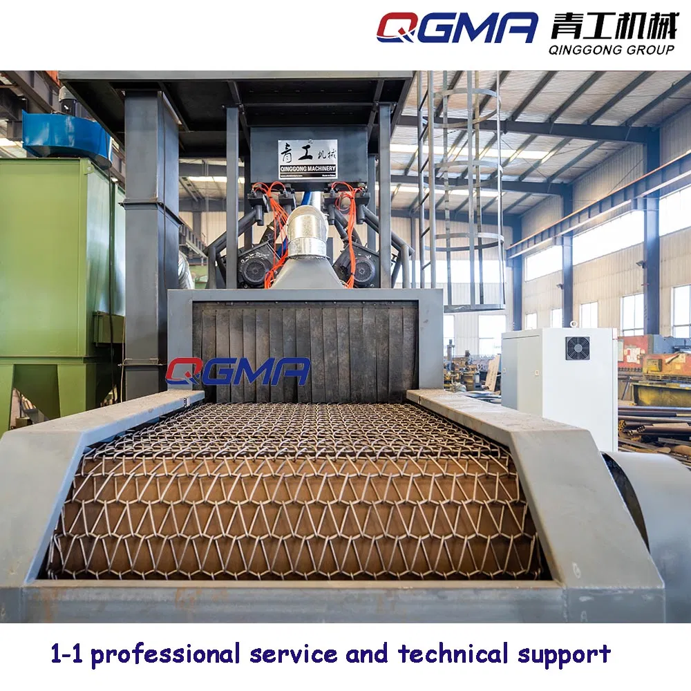 Roller Conveying Wheel Blasting Machine for Motor Shells Cleaning Steel Wire Mesh Belt Shot Blasting Machine