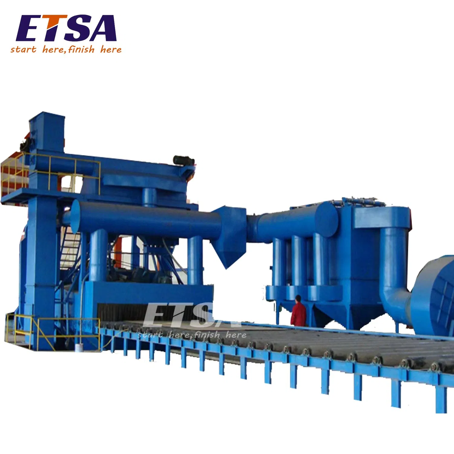 Steel Plate Preservation Line Roller Conveyor Pass-Through Type Shot Blasting and Painting Machine
