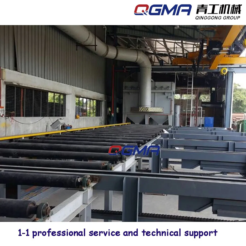 Automatic H Beam Steel Plate Shot Blasting Painting Machine Preservation Pretreatment Line