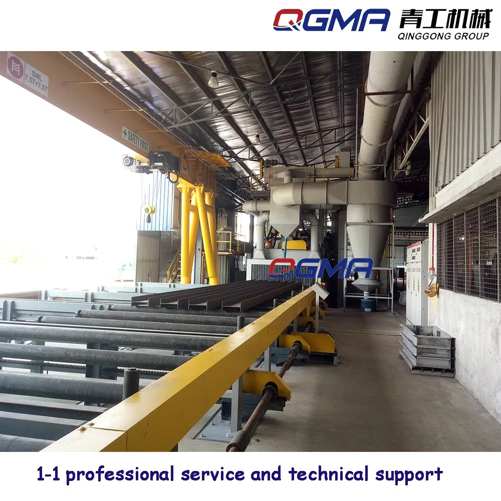 Automatic H Beam Steel Plate Shot Blasting Painting Machine Preservation Pretreatment Line