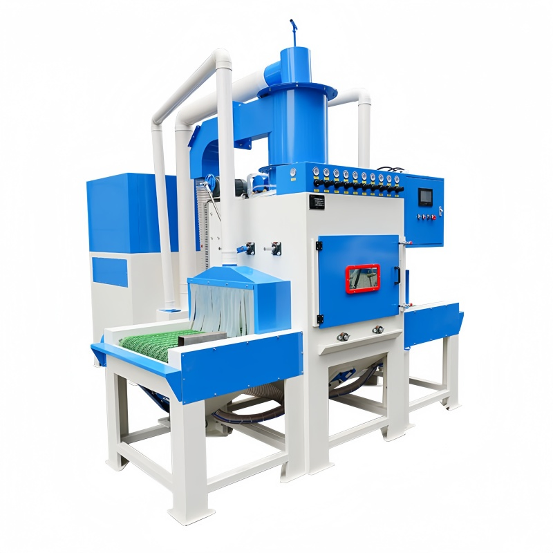 High Production Automatic Sand Blasting Machine for Car Wheels Belt Conveyor Type Sandblaster Shot Blaster