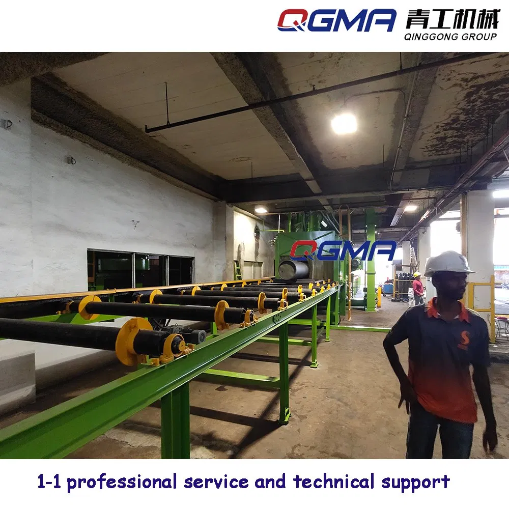 SA2.5-3.0 Blast Effective for Steel Pipe Round Bar Roller Conveyor Shot Blasting Cleaning Machine