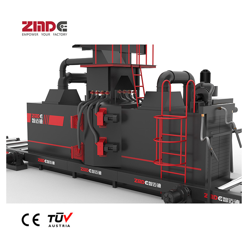 Zmde Steel H Beam Roller Conveyor Rust Removing Shot Blasting Machine/Shandong Shot Blasting Machine