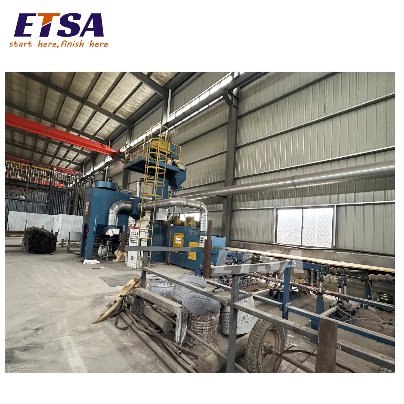 Automatic Pipe Blasting Cleaning Diabola Conveyor Shot Blasting Machine