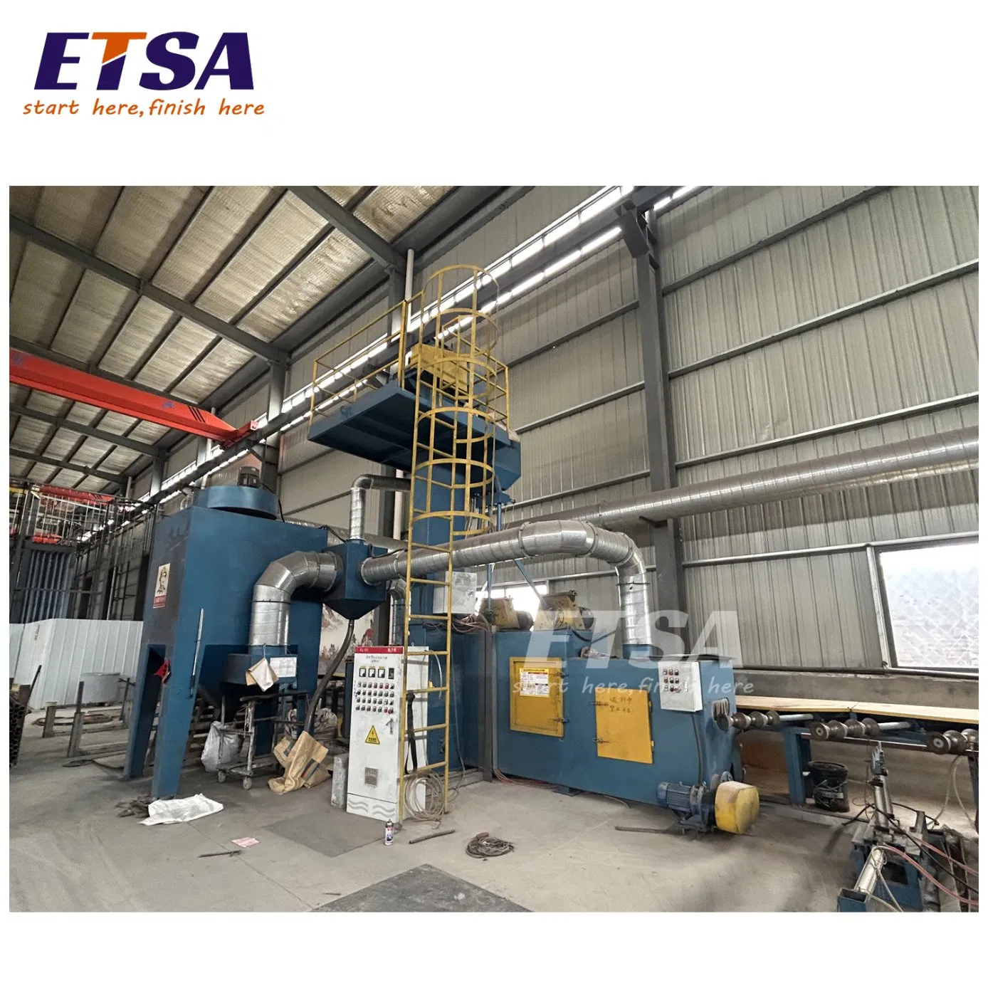 Automatic Pipe Blasting Cleaning Diabola Conveyor Shot Blasting Machine