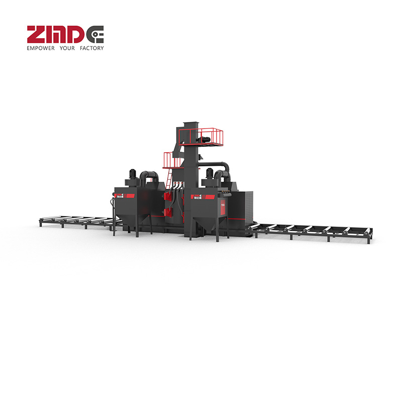 Zmde Steel H Beam Roller Conveyor Rust Removing Shot Blasting Machine/Shandong Shot Blasting Machine