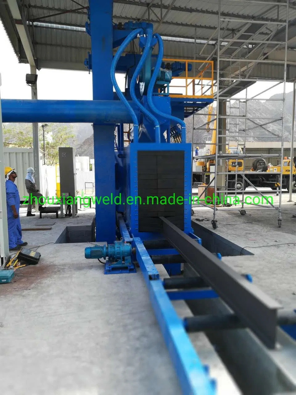 H Beam Steel Plate Profile Through Type Shot Blasting Cleaning Machine