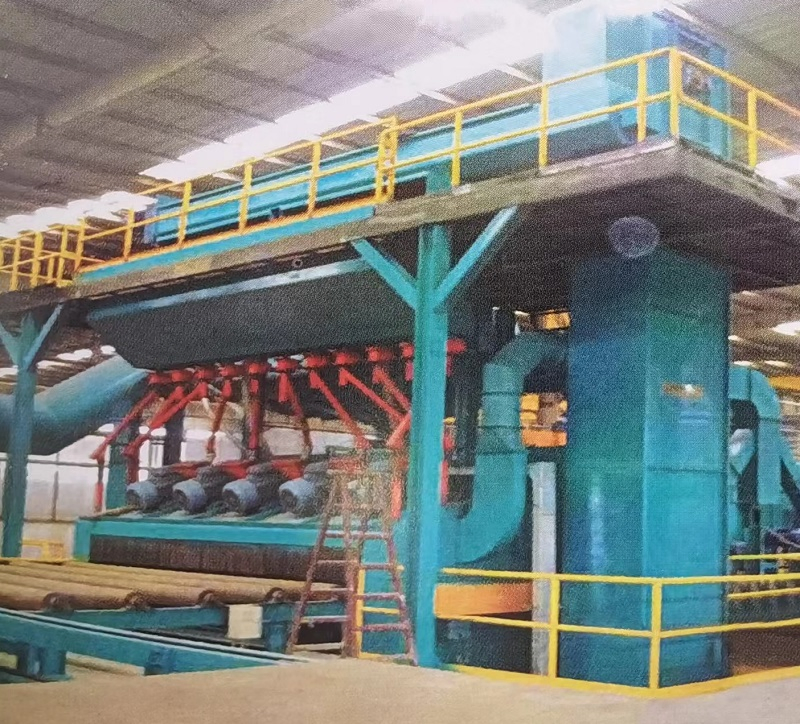 Steel Plate Profile Beams Structure Formwork Roller Conveyor Shot Blasting Machine