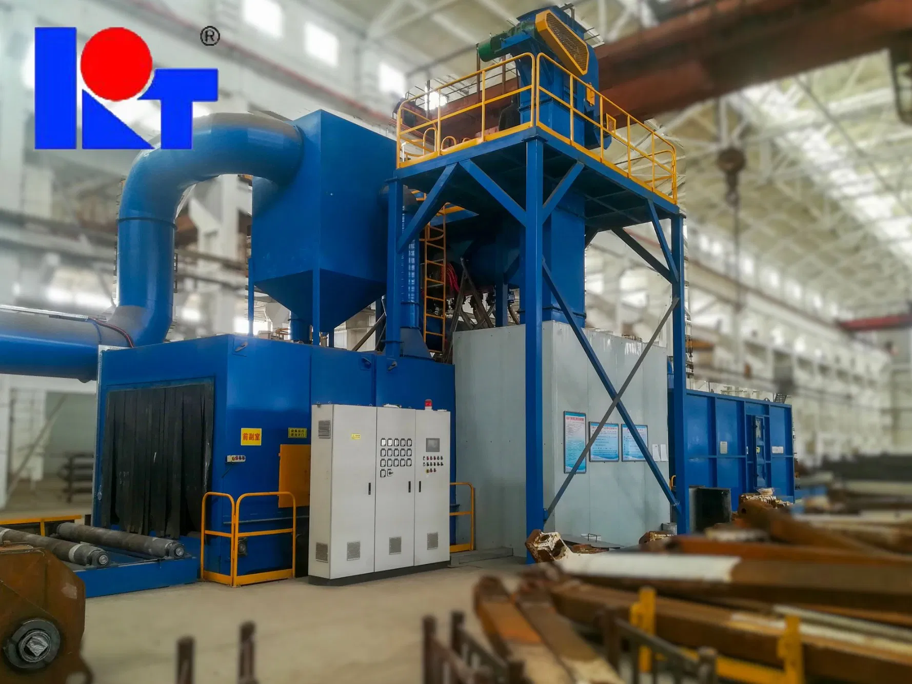 Shipyard Roller Conveyor Automatic Sandblaster/Sandblast/Sandblasting/Shot Peening/Shot Blasting/Sand Blasting Equipment Machine