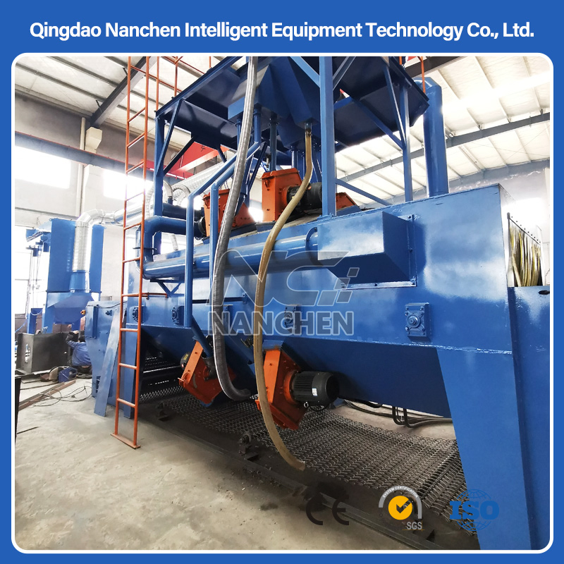 High Quality Automatic China Industrial Alloy Wheel Wire Mesh Belt Shot Blasting Machine \/Wheel Abrator for Metallic