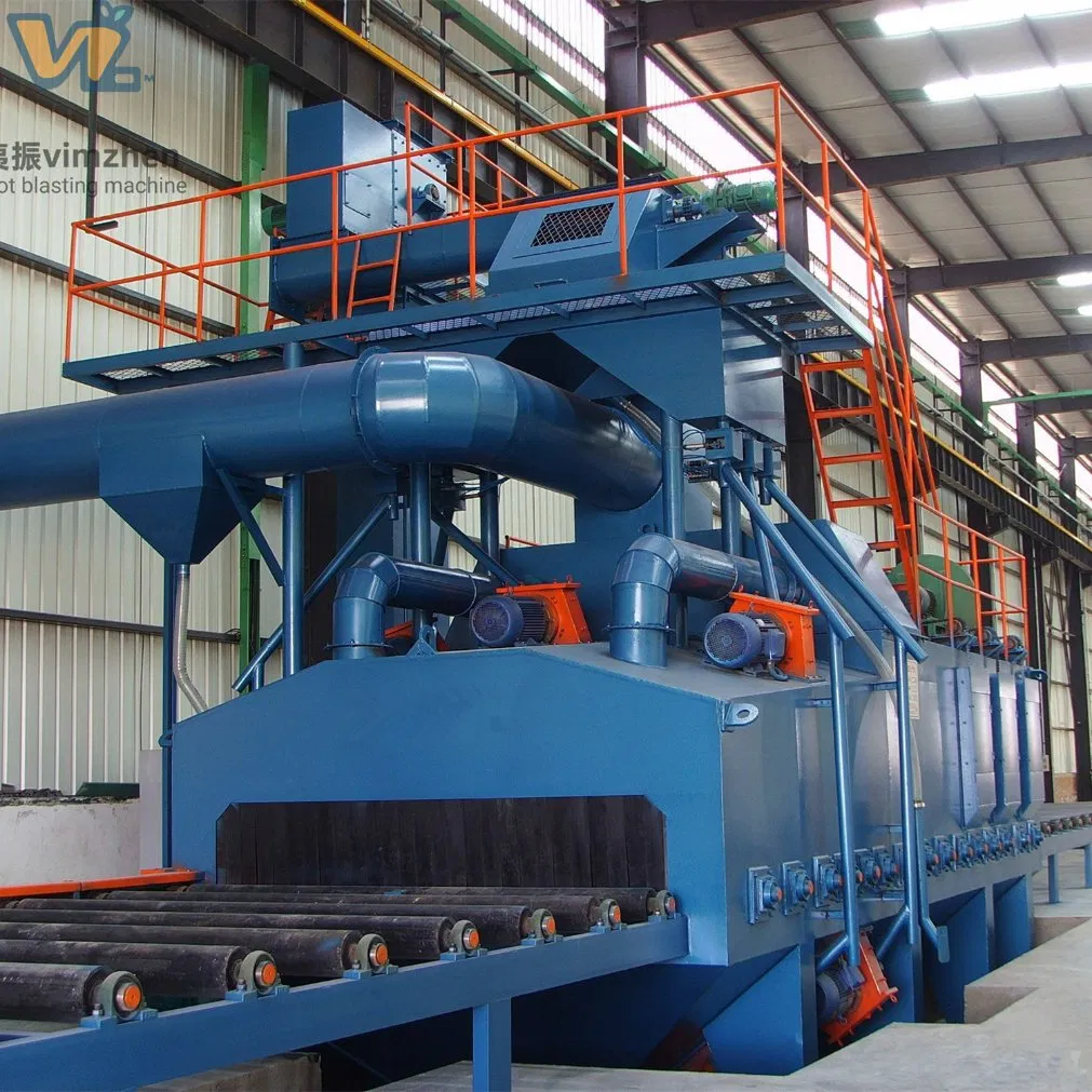 Q69 Roller Conveying Sandblasting H Steel Metal Beam Steel Plate Shot Cleaning Sand Blasting Blast Machine