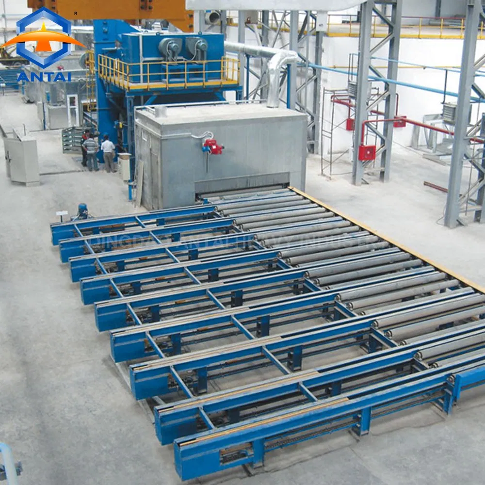 Steel Sheets Sections Automatic Roller Conveyor Shot Blasting and Painting Drying System Pretreatment Line