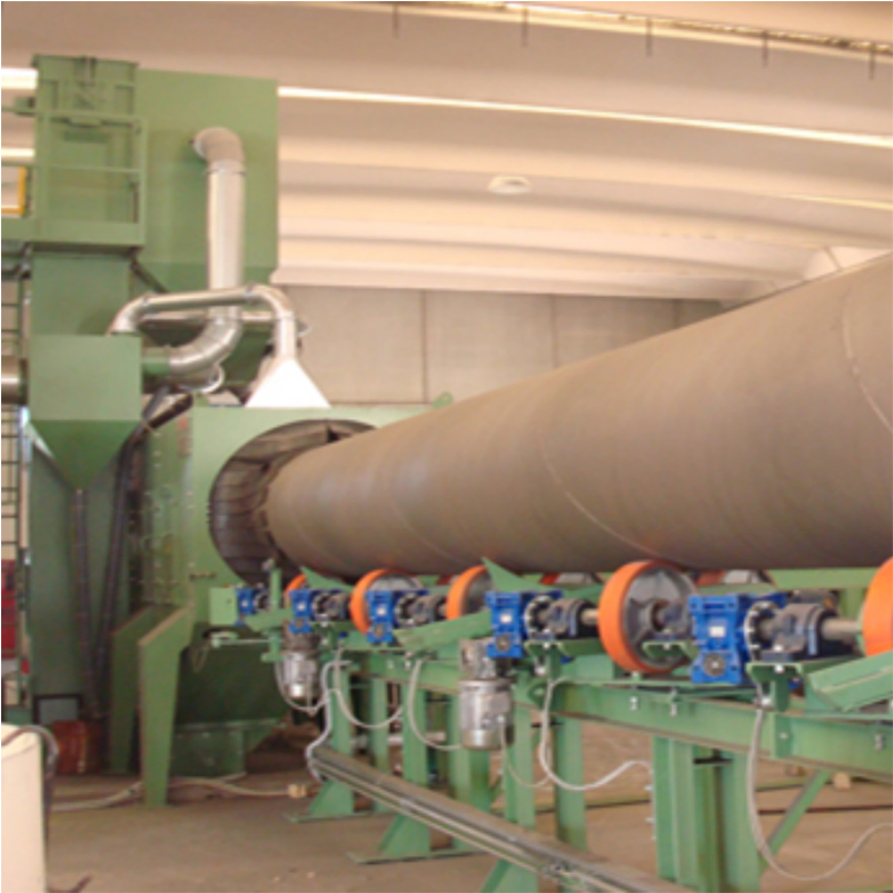 Steel Pipe External Wall Cleaning Shot Blasting Machine Wheel Blasting