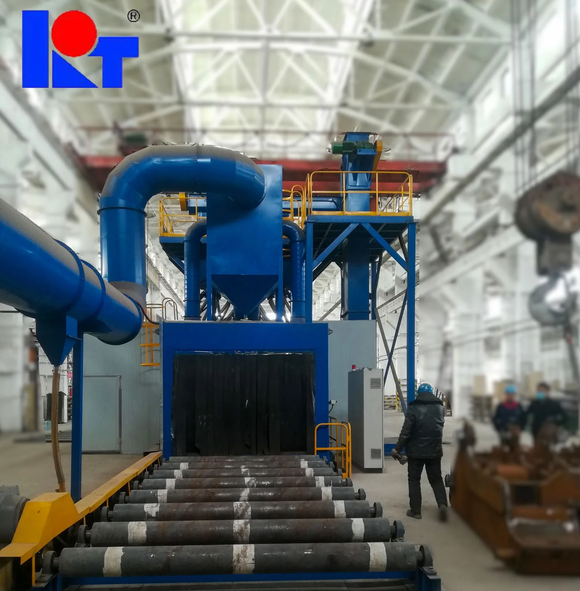 Shipyard Roller Conveyor Automatic Sandblaster/Sandblast/Sandblasting/Shot Peening/Shot Blasting/Sand Blasting Equipment Machine