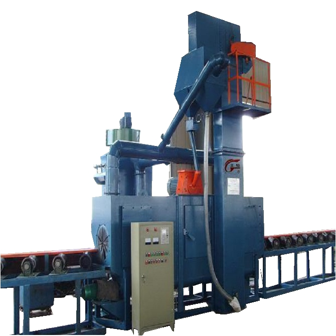 Automatic Steel Pipe Tube H Beam Steel Structure Roller Conveyor Tunnel Pass Through Type Shot Blasting Machine