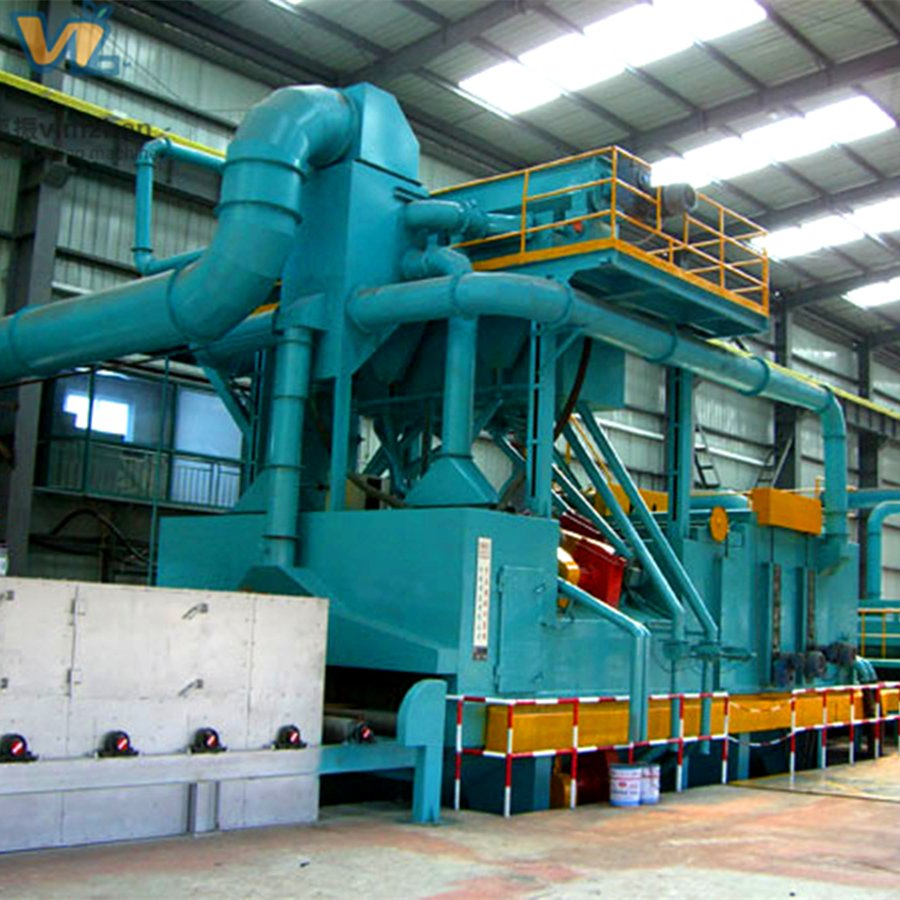 Q69 Roller Conveying Sandblasting H Steel Metal Beam Steel Plate Shot Cleaning Sand Blasting Blast Machine