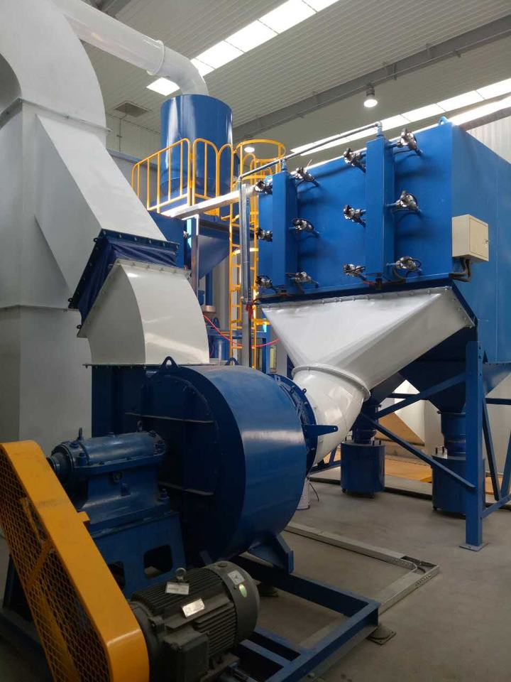 Electric Grinder Steel Sandblasting Chamber, Equipped with Dust Removal and Abrasive Recovery System.
