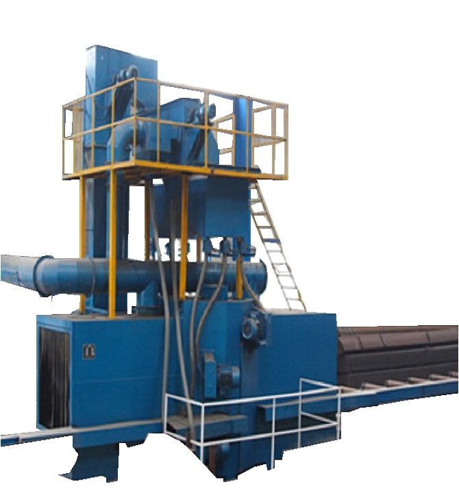 Automatic Steel Pipe Tube H Beam Steel Structure Roller Conveyor Tunnel Pass Through Type Shot Blasting Machine