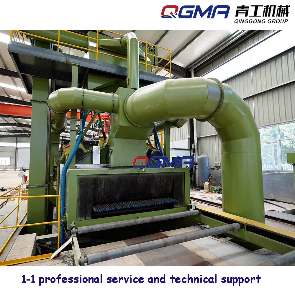 Fully Automatic Steel Plate Pipe Shot Blasting Painting Machine Production Line