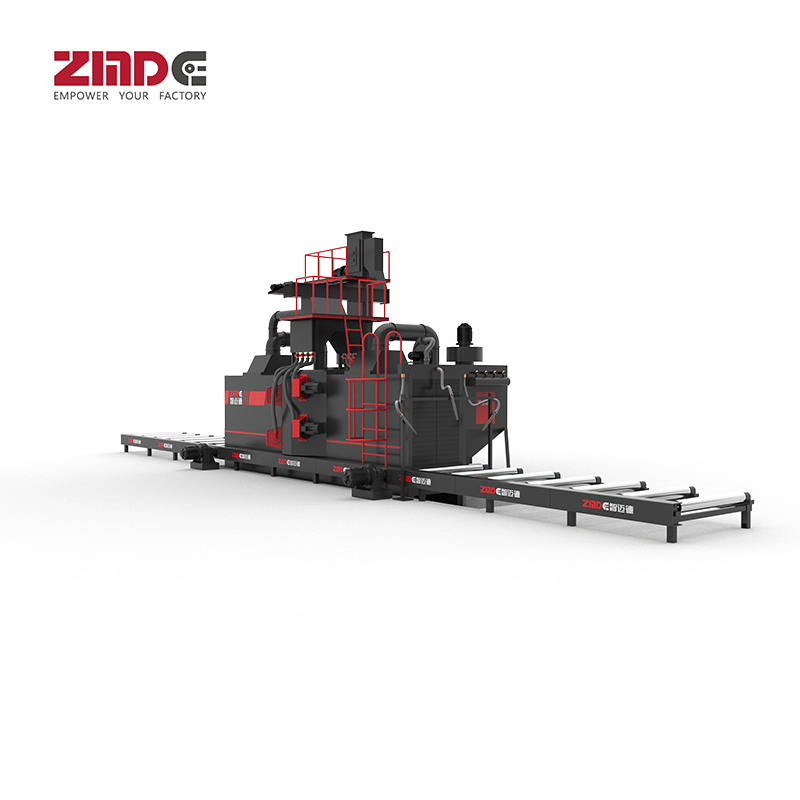 Zmde Steel H Beam Roller Conveyor Rust Removing Shot Blasting Machine/Shandong Shot Blasting Machine