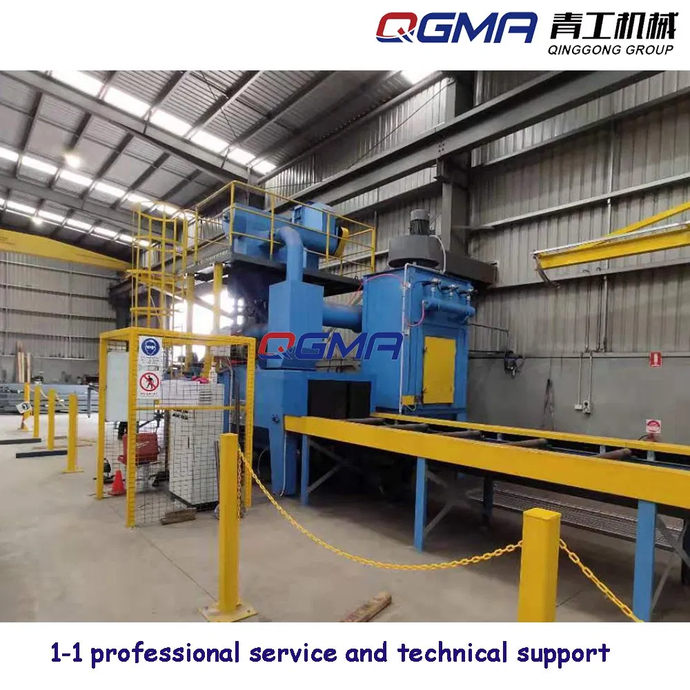 Steel Tube and H Beam Roller Conveyor Shot Blasting Machine