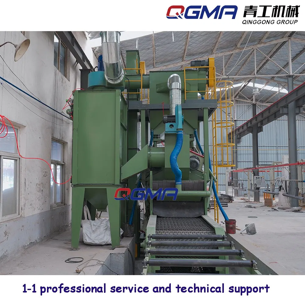 SA2.5-3 Cleaning Effect Aluminium Formwork / Section Wire Mesh Belt Shot Blasting Machine