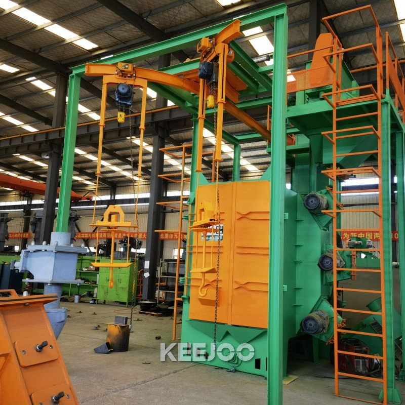 500kg/ Hook PLC Controlled Hanger Type Shot Blasting Machine for Casting Parts Surface Cleaning