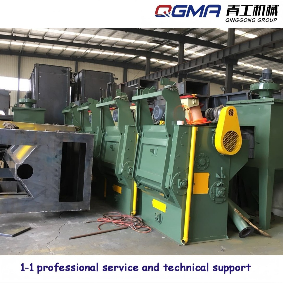 Scientific Designed Small Castings Cleaning Tumble Belt Shot Blast Machine