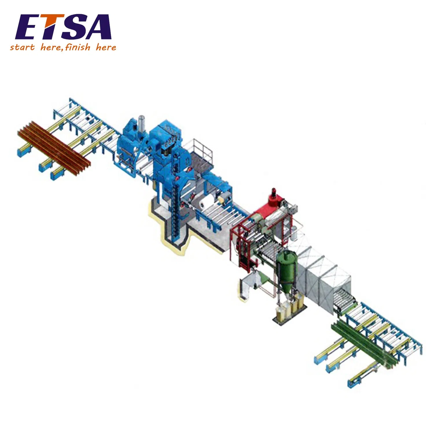 Type Steel Plate H Beam Cleaning Spray Painting Complete Surface Preservation Line