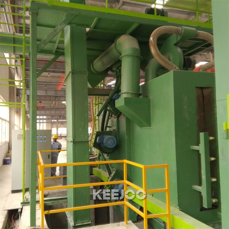 Roller Distance 800mm H Beam Roller Conveyor Shot Blasting Machine Workpiece Cleaning