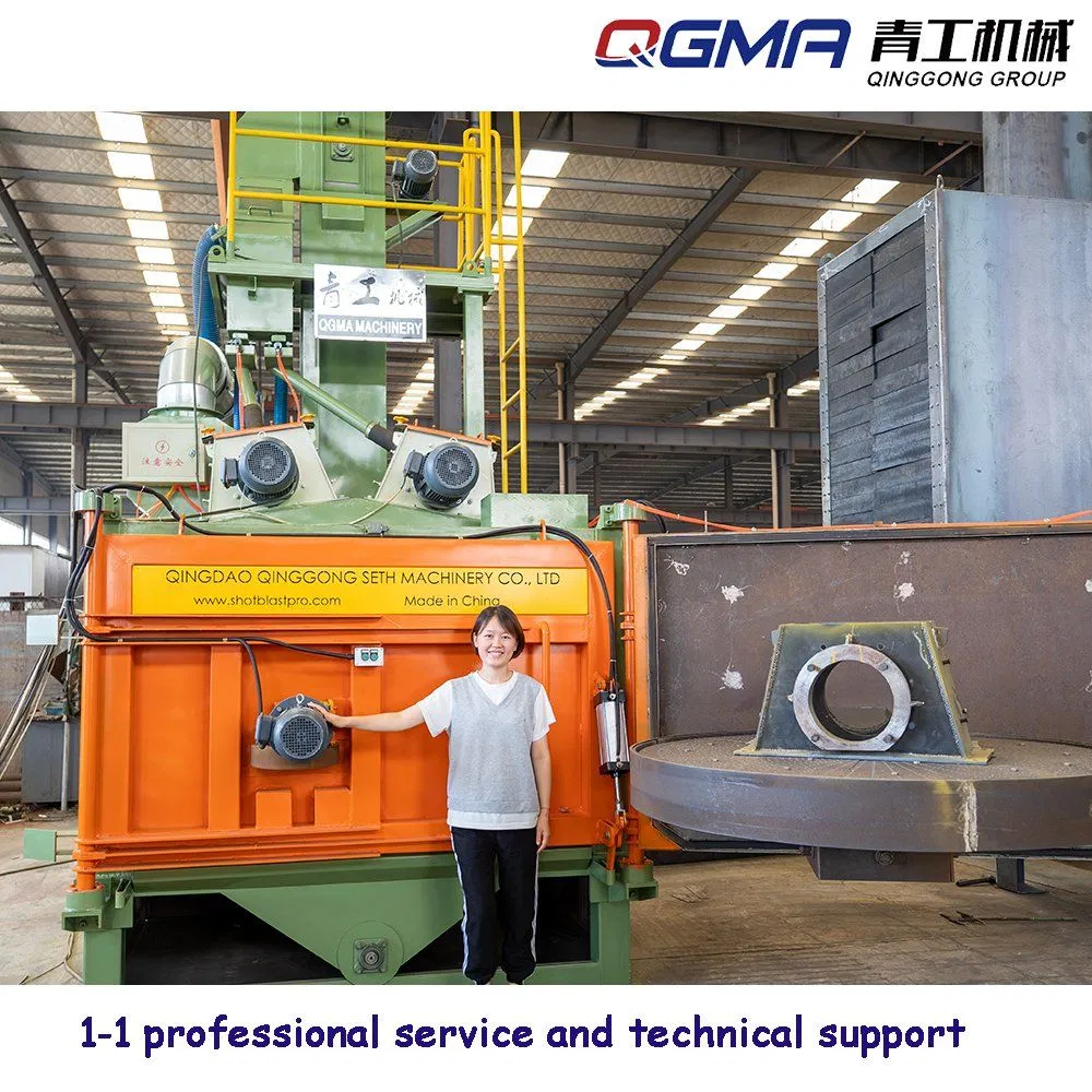 Small Castings Cleaning Rotary Table Turnable Type Shot Blasting Machine