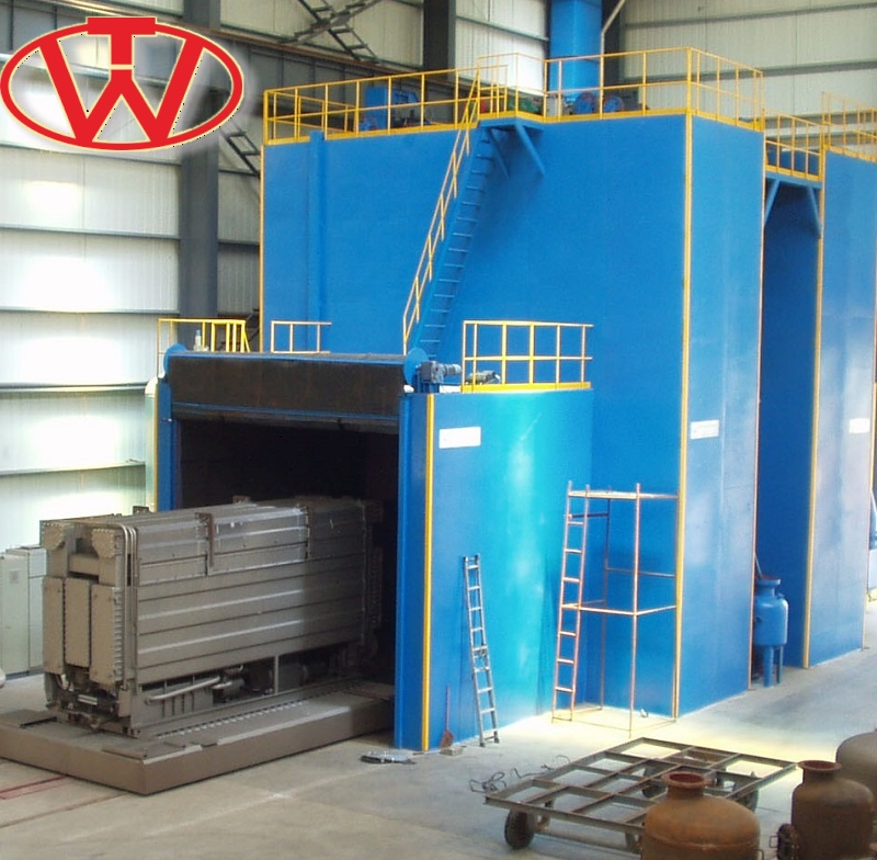 Roller Conveyor Steel Structure H Beam Trolley Type Automatic Shot Blasting Machine