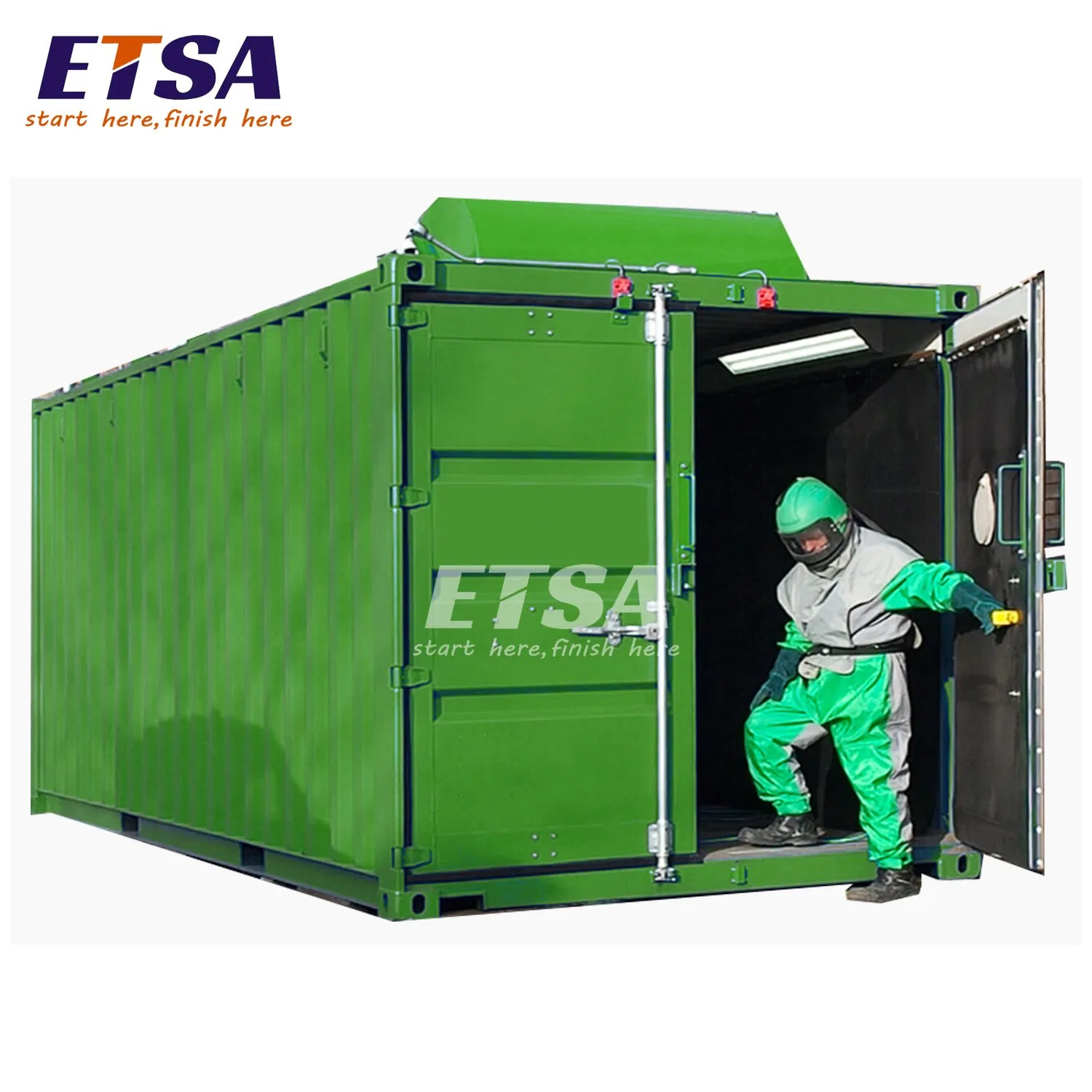 Factory Price 40FT Container Robot Blasting Room 20FT Container Sandblasting Booth System