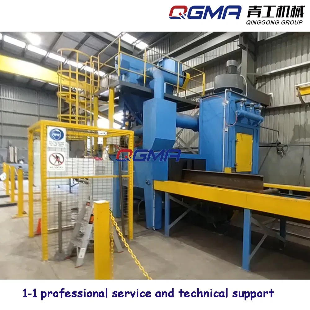 Steel Tube and H Beam Roller Conveyor Shot Blasting Machine