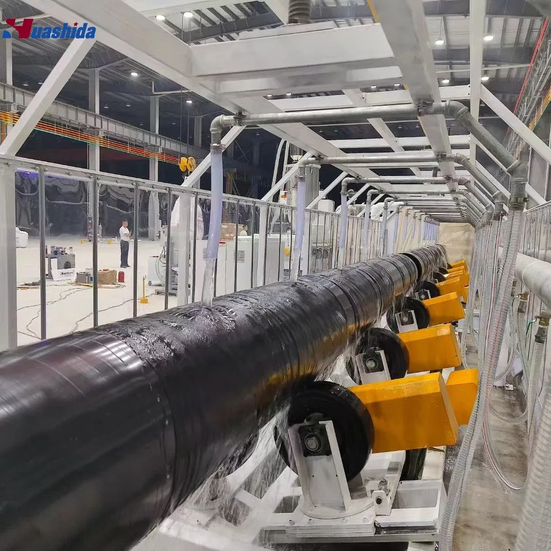 Automatic 3lpe / 3lpp Fbe Steel Pipe Painting Anticorrosion Coating Process Line for Oil Gas Pipeline with Shot Blasting System