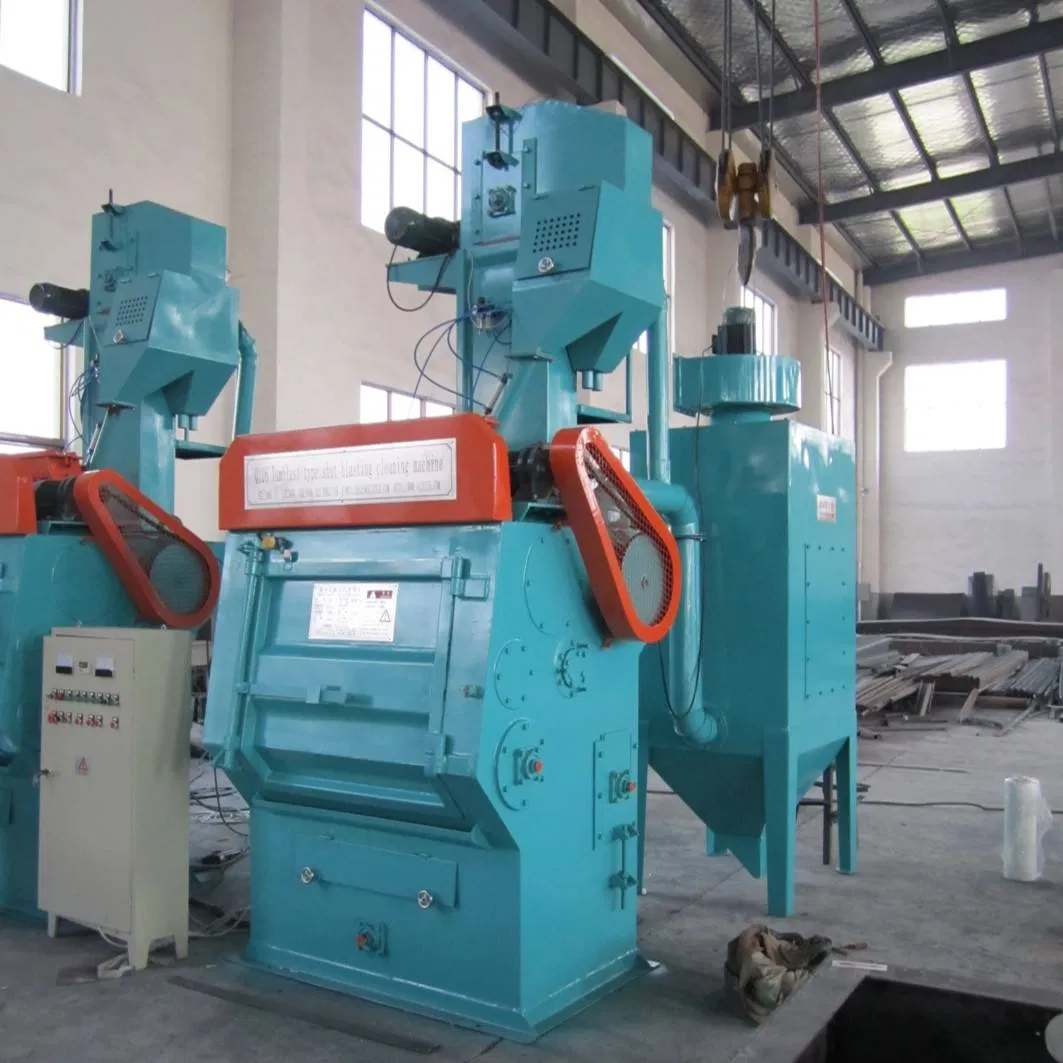 Q326 Tumble Shot/Sand Blast Machine for Small Parts Cleaning New Condition with Motor Engine Bearing for Manufacturing Plant