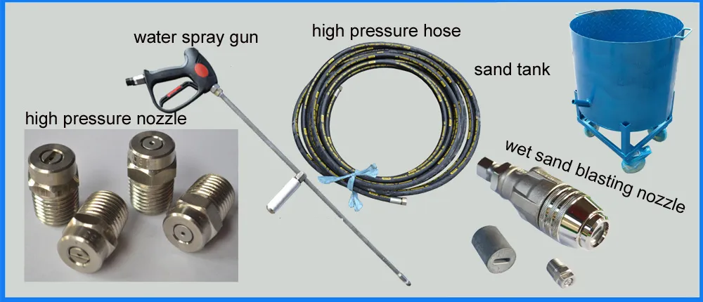 High pressure wet sand blasting machine accessories