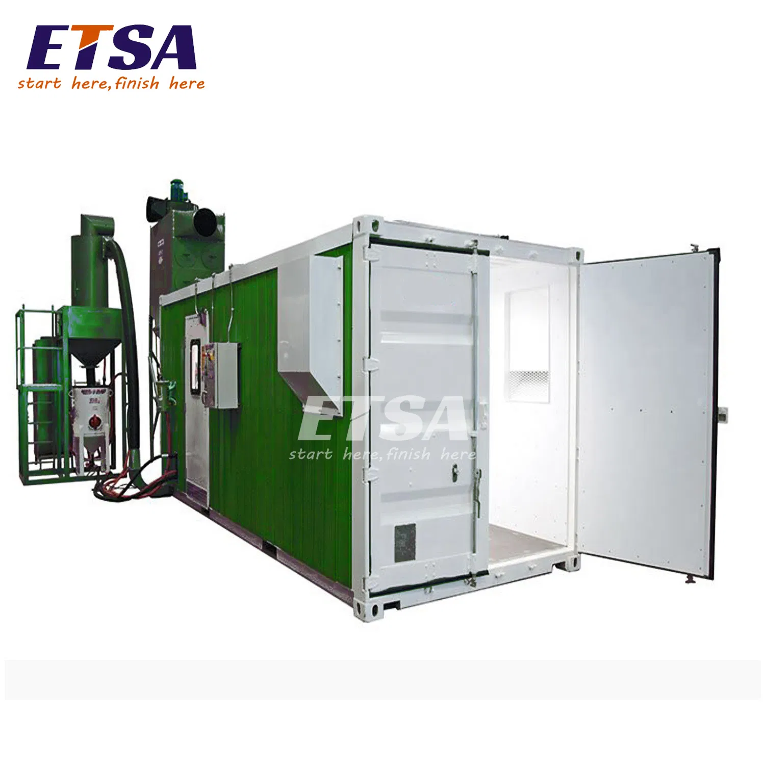 Factory Price 40FT Container Robot Blasting Room 20FT Container Sandblasting Booth System